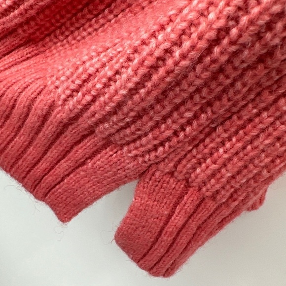 TALBOTS Soft Wool Blend Sweater Chunky Knit Shawl Collar Pullover Pink Small NWT - Picture 4 of 5